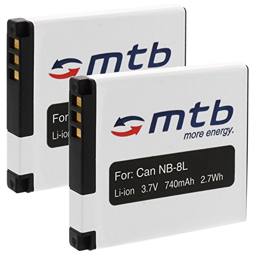 2X Batteries NB-8L pour Canon PowerShot N, A2200 A3000 A3100 A3150 A3200 is...+ Voir liste!