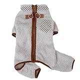 ICOUCHI 犬のパジャマ ロンパース つなぎ 秋冬 ペット服 ふわふわ 裏ボア 小中型犬 ドッグウェア パーカー 背中開き 犬用コスチューム 猫服 可愛い 洋服 柔らかい 防寒 保温 人気 ファッション 屋部着 寝間着 抜け毛防止 ルームウェア ペット用品 脱毛保護 クリスマス