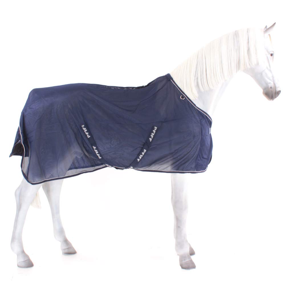 PFIFF 102142 - Manta antimoscas para Caballos, diseño de Mariposas, Color Azul, 85