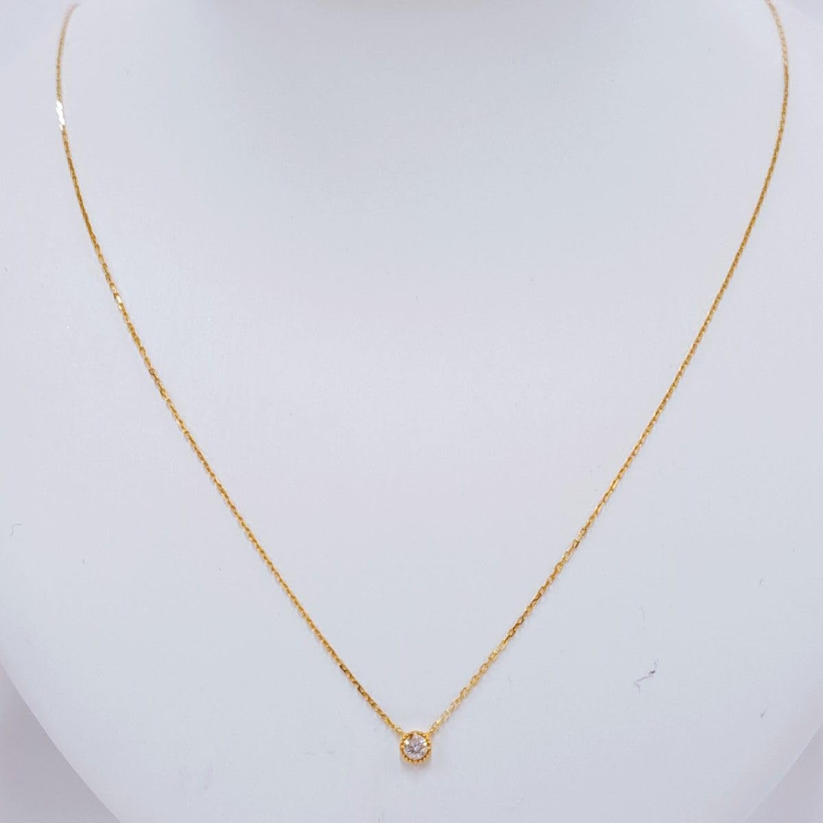 Amazon.co.jp: agete アガット ネックレス 一粒ダイヤ K18 D0.07ct 1P 