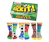 Just Kick It - Box of 6 Oddsocks For Boys - US 13.5-7 UK 12-6 EUR 30.5-39
