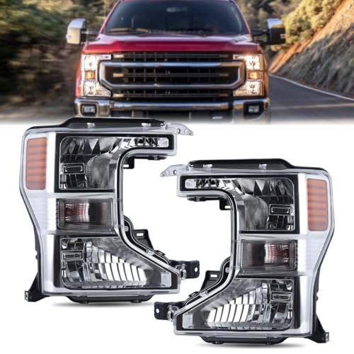 Pair Chrome Bezel Halogen Headlight Fits 2020-2022 Ford F250 F350 SuperDuty by Duolctrams - Used condition - US$297.80