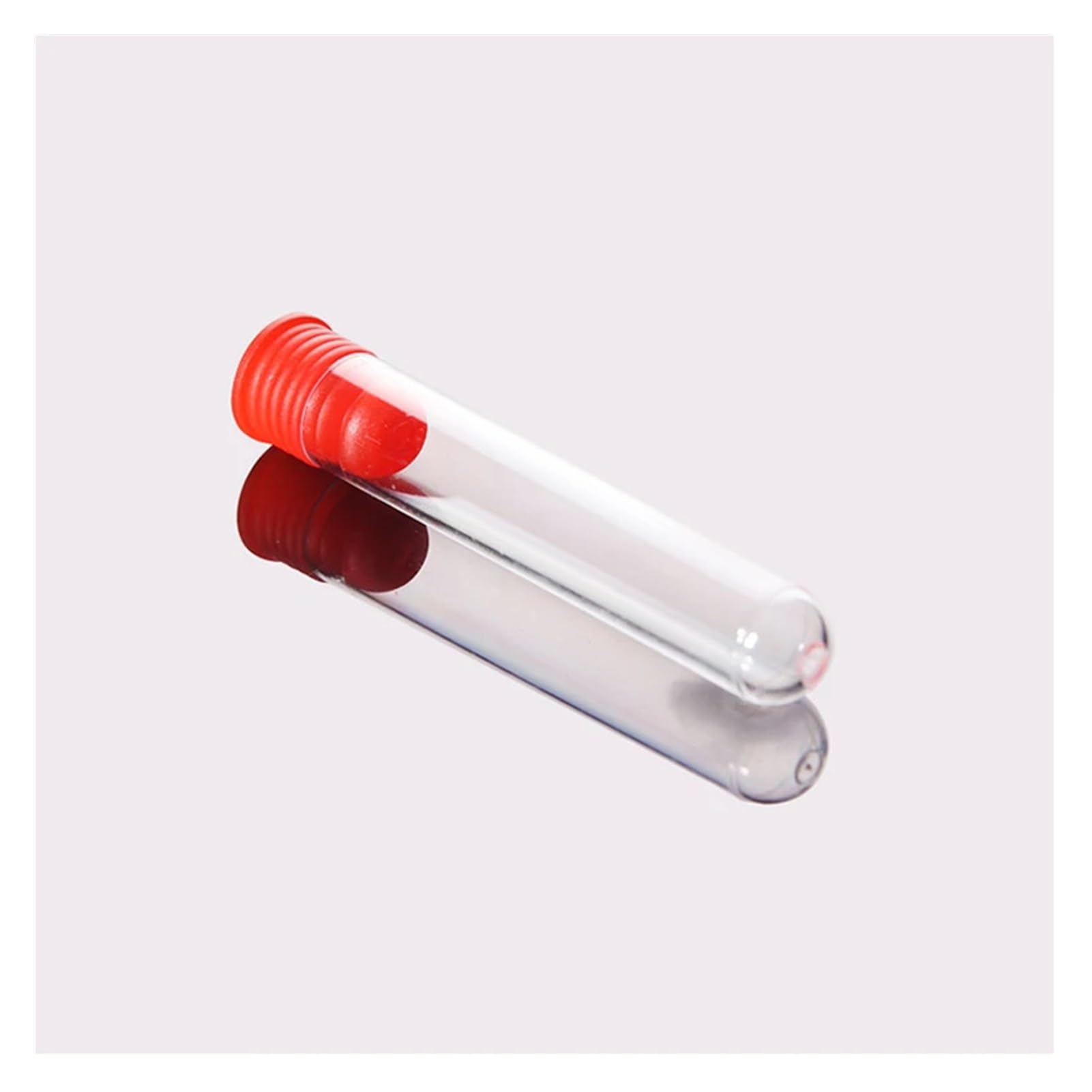 Tube à essai en plastique 12x60mm transparent avec capuchon lot de 100