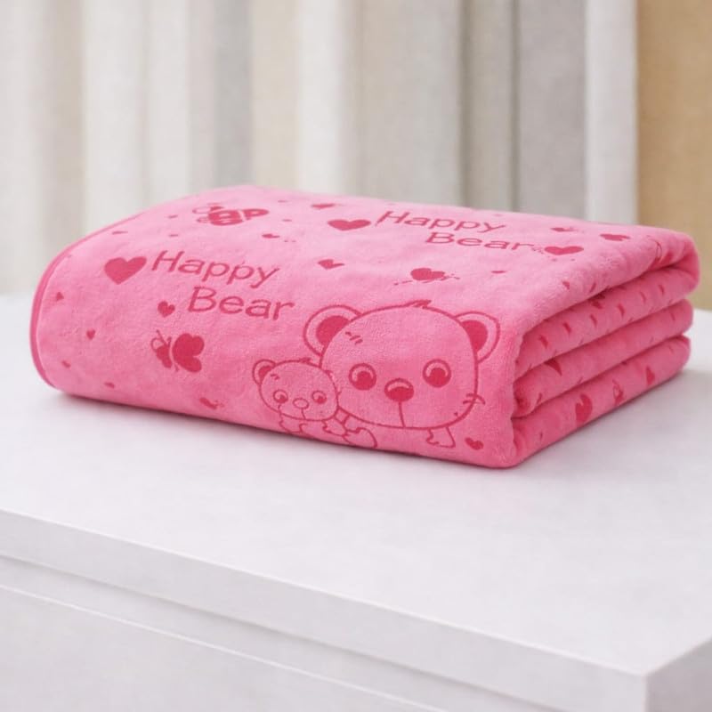 Kids Baby Toddlers Microfiber Bath Towel – Big Size 140 x 70 cm | Ultra Soft, Quick Dry, Lightweight & Highly Absorbent | Gentle on Sensitive Skin | Set of 1 Pink-image-26