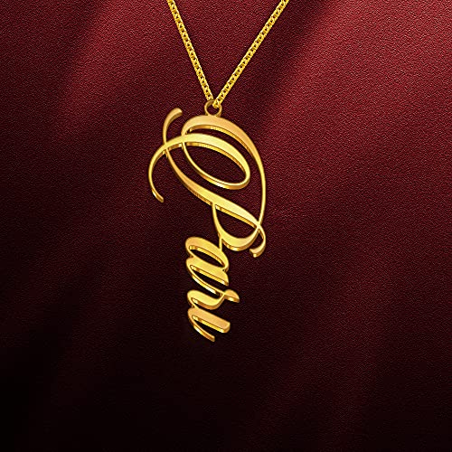 Image of Pari Cursive Gold & Silver Name Pendant Necklace, Best Jewelry Gift for Girls.