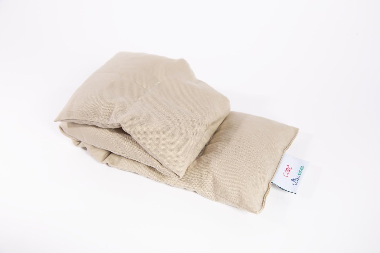 IL CIELO FIORITO - CORE, Fascia Riscaldante con Noccioli di Ciliegia, Cotone 100%, 65x15 cm, 750g, per Microonde, Linea Classica (Sabbia)