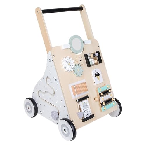 Zekono木製ウォーカー、手押し車 赤ちゃん 、歩き方学習、多機能ベビーウォーカー、小さな子供向けの木のおもちゃ、知育玩具 、木製 (子供用押し歩行器 2.56kg)