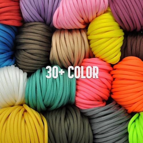 Brotree 550 Paracord 4mm 15m Schnur 100% Polyester Seil Reißfest Typ III 7 Kern für Armbänder, Basteln, Outdoor, Camping, Survival - Schwarz