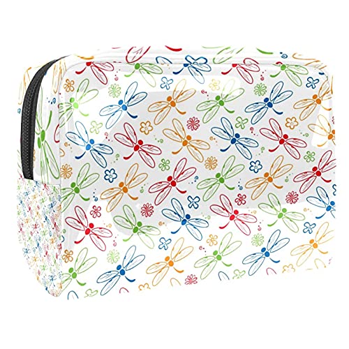 Trousse de maquillage femme grand format fleurie, vanity pour fille et rangement cosmétique zippé