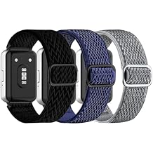 Elastic Nylon Bands Compatible with Samsung Galaxy Fit 3, Breathable Adjustable Stretchy Nylon Replacement Straps Wristbands for Galaxy Fit3 SM-R390 Watch Women Men
