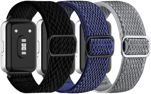 Elastic Nylon Bands Compatible with Samsung Galaxy Fit 3, Breathable Adjustable Stretchy Nylon Replacement Straps Wristbands for Galaxy Fit3 SM-R390 Watch Women Men(301)