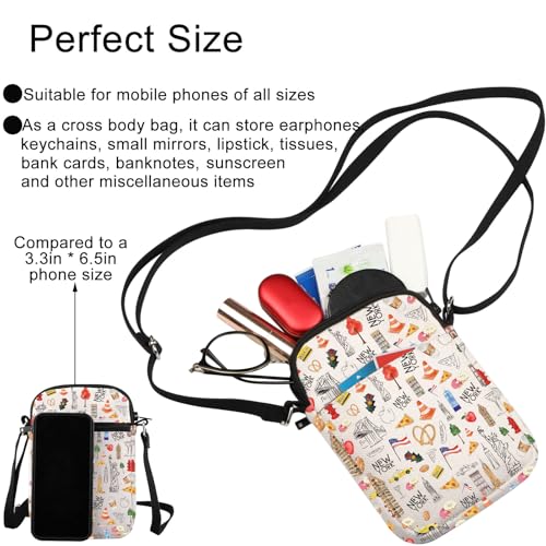JNIAP New York City Crossbody Bag New York Trip Gifts New York Travel Purse New York City Themed Gifts3