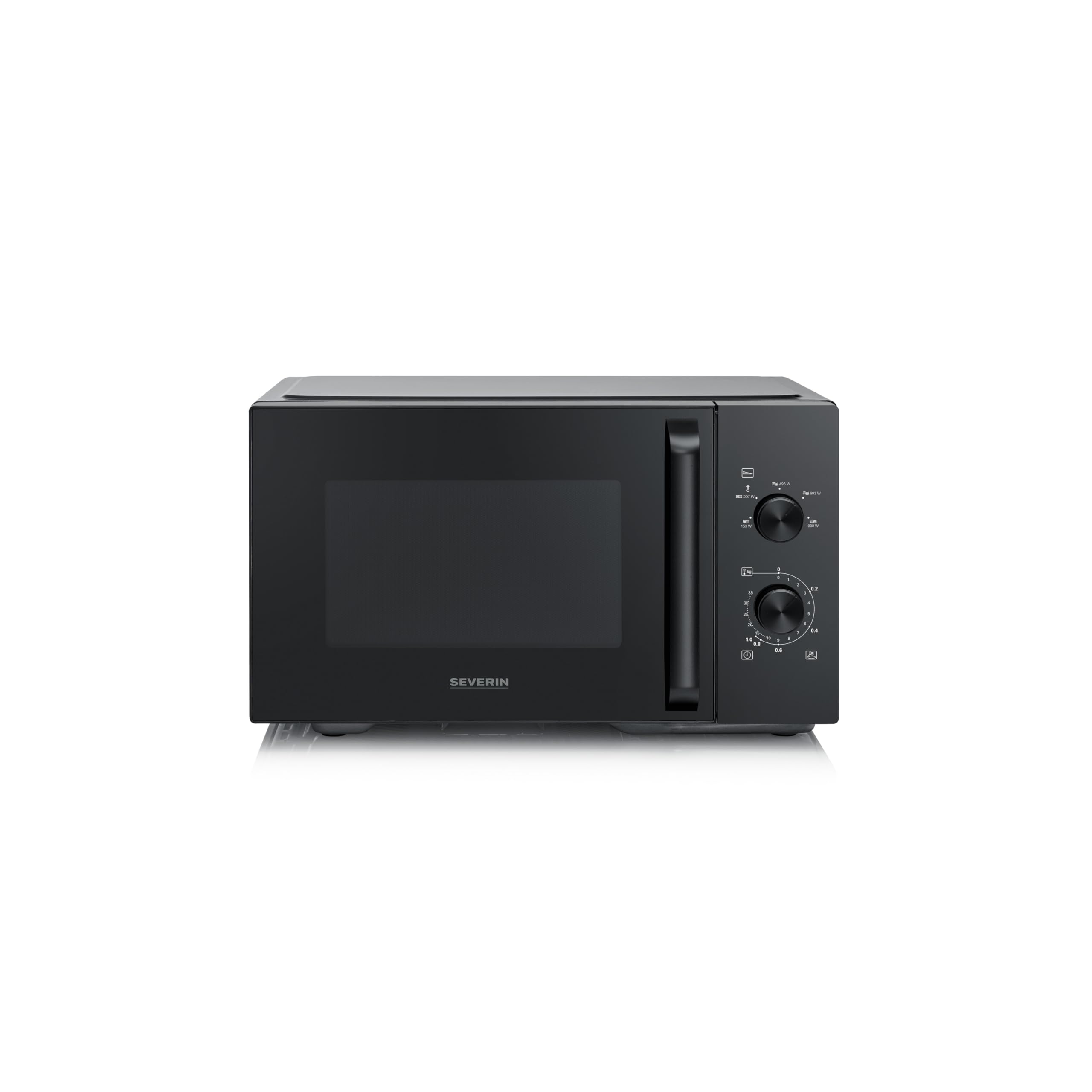 Severin Microondas, para descongelar y calentar, interior XXL, 28 l, horno microondas con plato giratorio de cristal extraíble, 5 niveles, temporizador de 35 minutos, 900 W, negro/metal, MW 7796