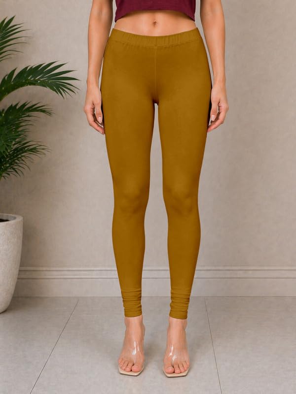 Image of TRENDMALLS Women's Microfiber Elastane Stretch Soft Churidar Length Leggings with Ultrasoft Waistband