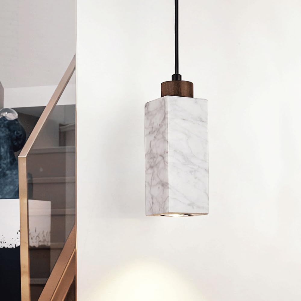 Lámparas Colgantes japonesas Lámpara Colgante de mármol Lámpara de Estilo Natural Cubierta de Madera Accesorios de iluminación de Techo para Restaurante Interior Cafetería Apartamento