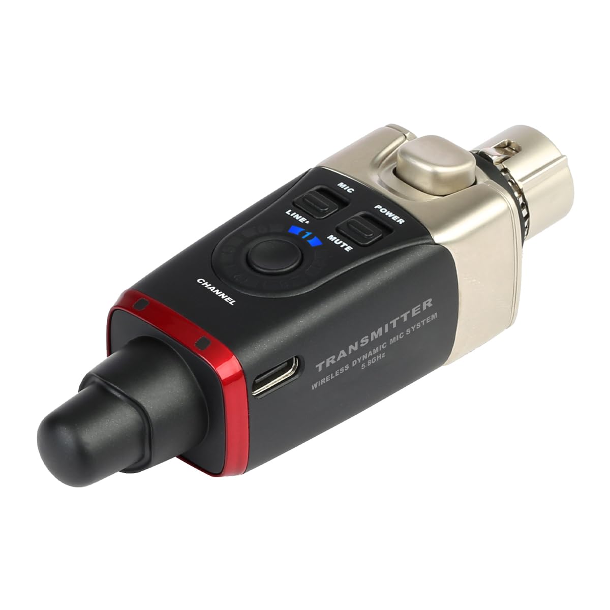 Xvive - U35 DYNAMIC MIC - Sistema wireless digitale per microfono dinamico Trasmettitore e ricevitore XLR wireless a 5,8 GHz, mixer audio, sistema PA, modalità di scansione dei canali