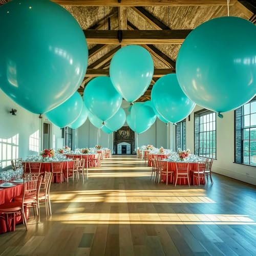 Image of 30 Pack Teal Balloons 36 inch Turquoise Latex Giant Balloons for Party Decorations and Events