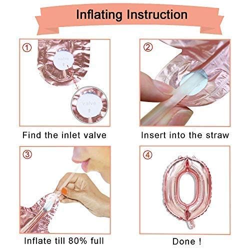 Image of Rozi Decoration Foil 16 Inch Rose Gold Colour 1 Number For Birthday Decoration | 1st Anniversary Decoration Items | 1 Number Helium Balloon Decoration Pack of 1 Pcs