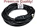 25 ft 14 Gauge Black ETL Listed Indoor, Outdoor AC Power Electric Cable Extension Cord 14 AWG 3 Prong 125 Volts, 15 Amps Black 25 feet (25, 50, 75, 100 feet)