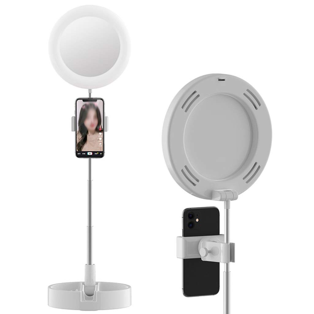 Light 6inch Fill Light 64LED Desktop Lamp Dimmable with Phone Holder Extendable Stand for Selfie Makeup(OneColor)