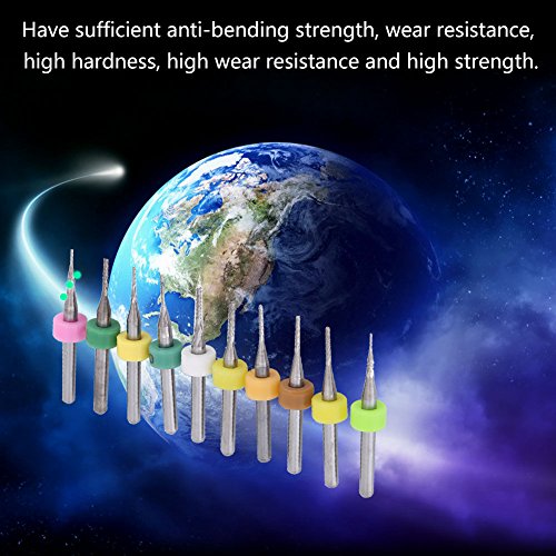 Image of 10pcs 0.5 /0.6 /0.7 /0.8 /0.9 /1.0 /1.1 /1.2 /1.3 /1.4mm Tungsten Carbide PCB End Mill Engraving Bits Cutter 1 /8 inch Shank fraeser CNC Aluminium end Mill Brocas Buriladoras Brocas Buriladoras