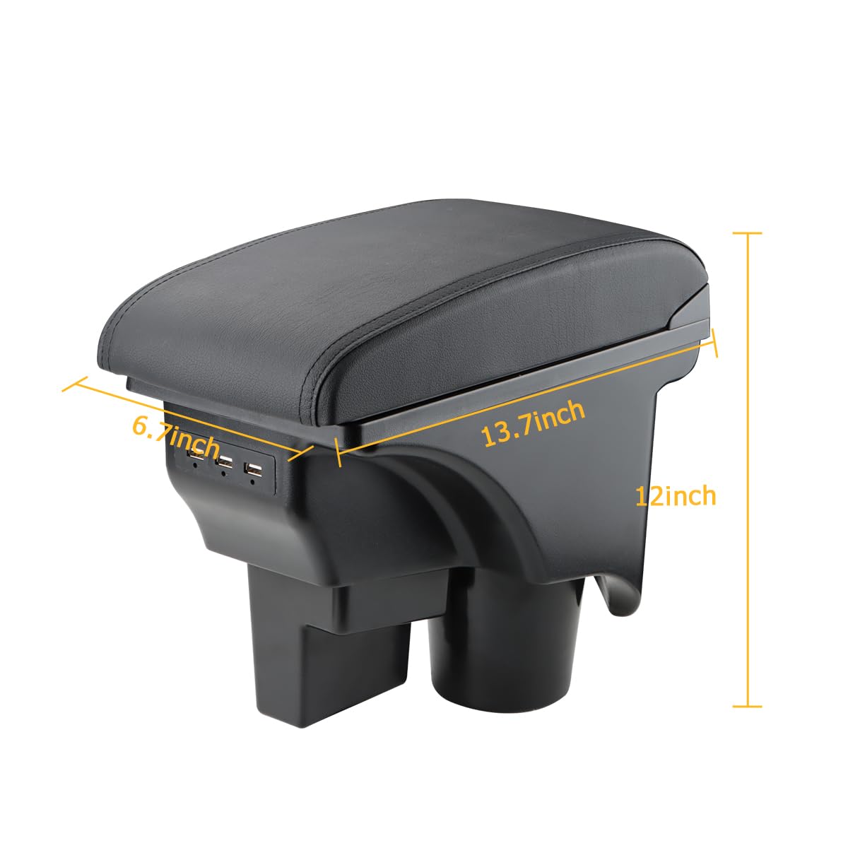 MARCHFA Armlehnen Mittelkonsole für Golf 6 MK6 2008-2013 Autozubehör Armlehne Box mit 3 USB-Ladeanschlüssen