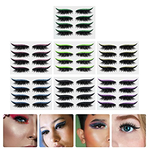 Beaupretty 28 pares adhesivos de delineador reutilizables miniatura 6