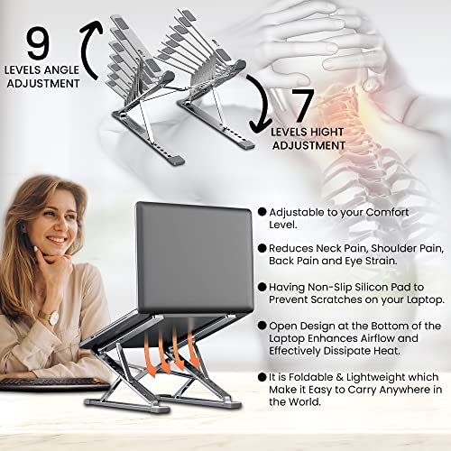QuinnryQuinnry-Laptop-Stand-Adjustable-Portable-Foldable-Laptop-Riser-7-Layer-Height-Adjustment-Laptop-Holder-Office-Desk-Accessories-Ergonomic-Laptop-Elevator-for-Desk-Work-from-Home