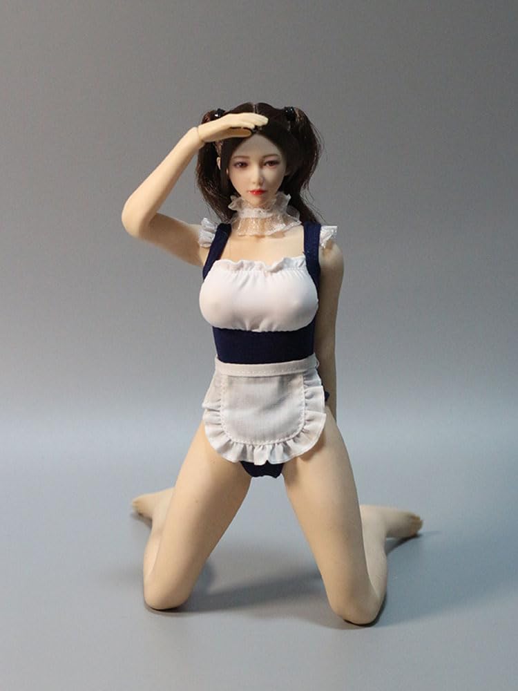 Vêtements de poupée 1/6 de haute précision avec combinaison et tablier blanc assorti