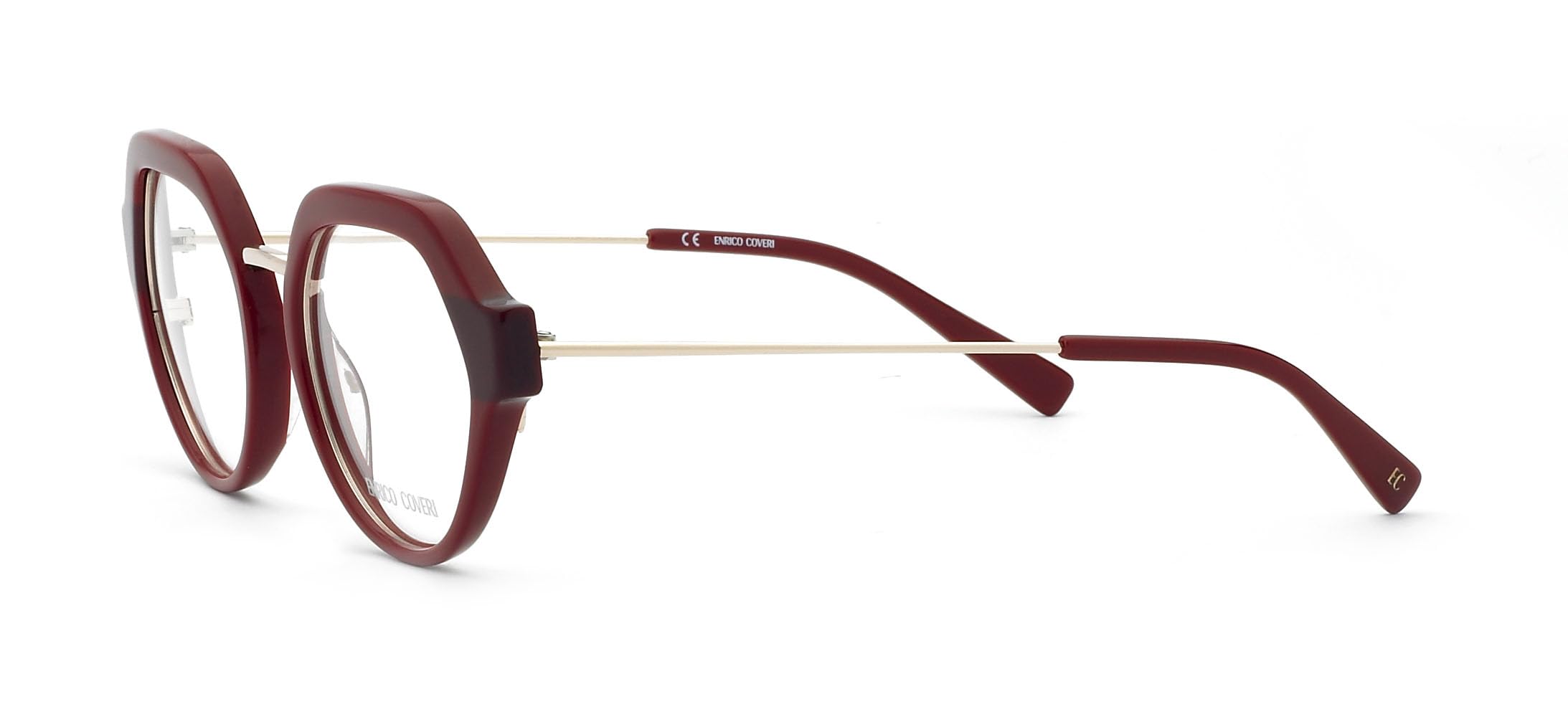 Enrico Coveri Okulary korekcyjne ECV145 damskie oprawki, Czerwony