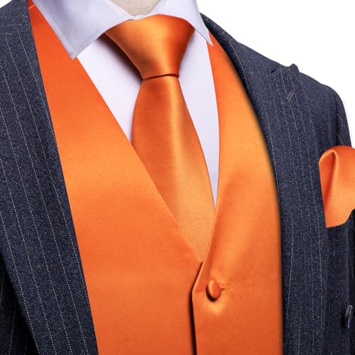 Image of Barry.Wang Men's Suit Vest Tie Bowtie Set Formal Silk Paisley Waistcoat Hanky Cufflinks Lapel Pin Set Wedding Party 7PCS