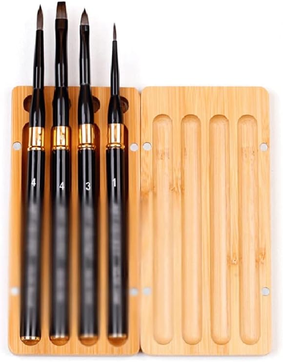 Watercolor Brush Set Black Brass Sleeve Aluminum Handle Case