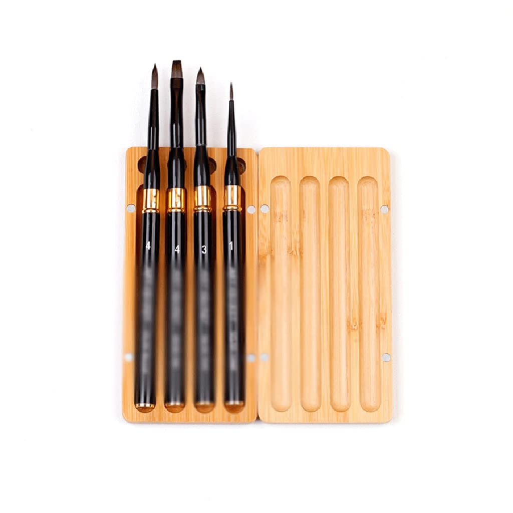MOKLYF Juego de Pinceles para Acuarela, Funda de latón Negro, Estuche con Mango de Aluminio(