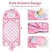 iPlay, iLearn Kid Sleeping Bag, Unicorn Slumber Sack, Toddler Girl Nap Mat, 2 in 1 Pink Animal Cushion Blanket, Happy Travel Sleepover Daycare Preschool Birthday Gift for 3 4 5 6 Year Old Child