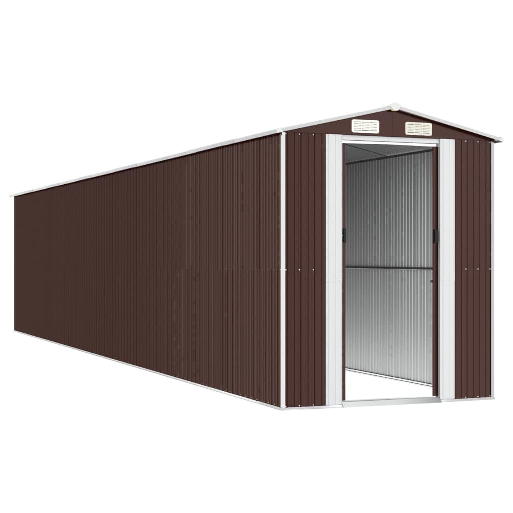 Générique Abri de Jardin Marron foncé 192x1021x223 cm Acier galvanisé,Maison & Jardin,Pelouses & Jardins,Vie en extérieur,Structures extérieures,Cabanes & abris de Jardin,3147470