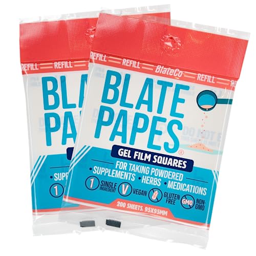 Blate Papes Edible Film Squares 400 Count Refill | Gel Films for Taking Herbs and Supplements