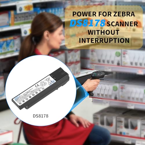 Image of 6-Pack for Zebra DS8178 Scanner Battery Replacement: DS8178-SR DS8100 DS8178 DS8170 DS6878 82-176890-01 BTRY-DS81EAB0E-00 Barcode Scanner 2500mAh Li-ion