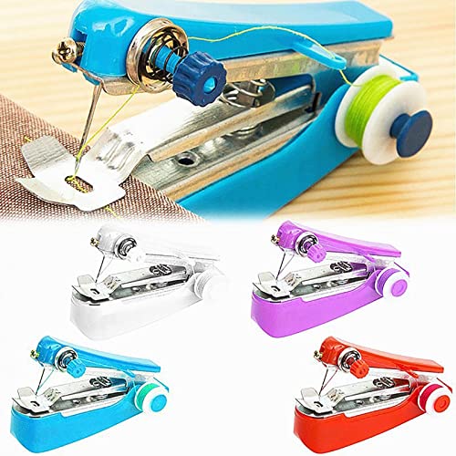 HiLeyJey Handheld Sewing Machine Manual Sewing Machine Portable Stapler Mini Sewer Machine Hand Stitcher Sewing Machine Handy Needlework Tool For DIY Crafts Home Travel (Blue), One Size