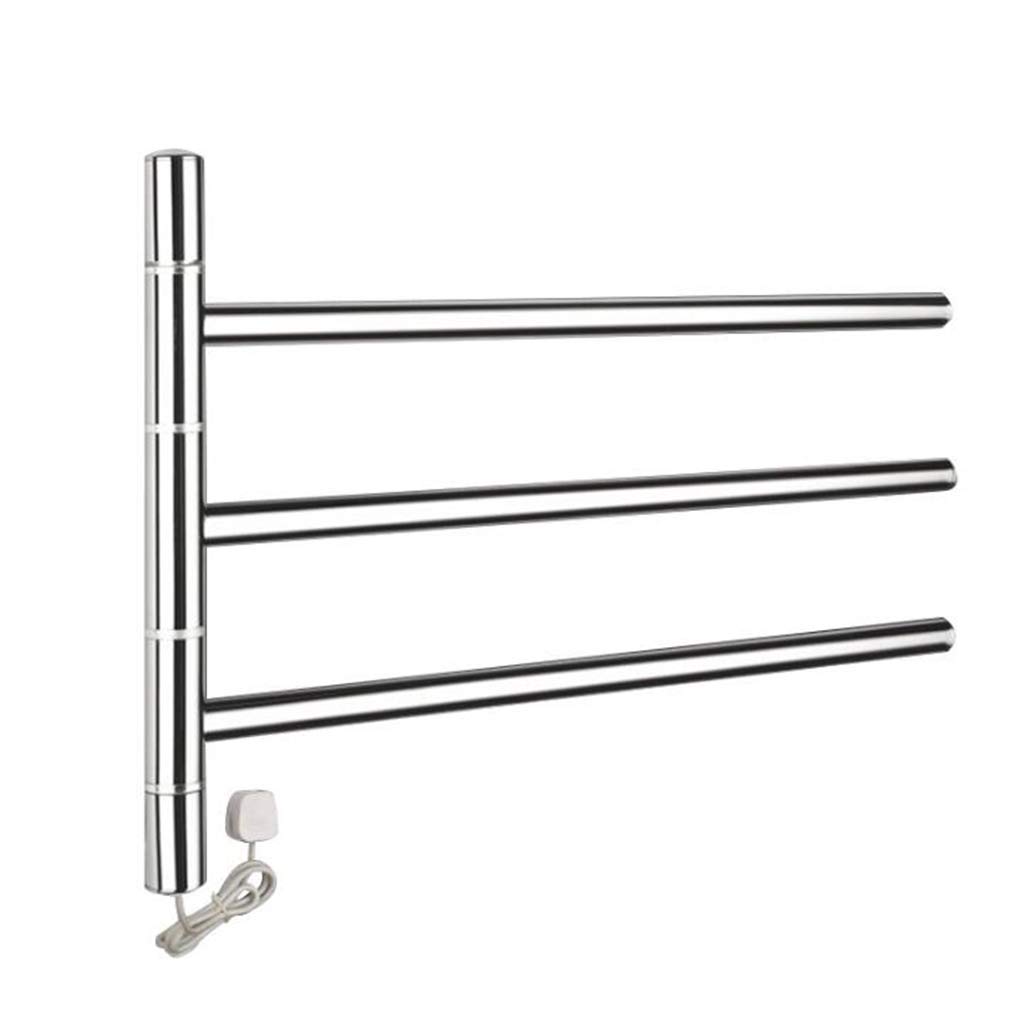 Porte-serviettes électrique 48W en acier inoxydable poli pour salle de bain