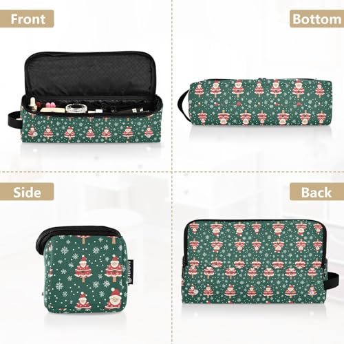 Bolsa de viaje resistente al calor para herramientas de cabello con diseño de árbol de Navidad de mármol miniatura 5