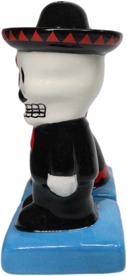 Ebros Colorful Day Of The Dead Friends For Life And Death Sugar Skull Lady Dancer And Skeleton Mariachero Salt And Pepper Shakers Set Ceramic Kitchen Decor Dias De Los Muertos Calacas