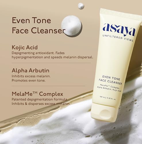 Image of Asaya Travel Kit | Gift for Women | With Free Travel Pouch Bag | Face Wash Cleanser, Serum, Moisturizer & Sunscreen (CSMS Combo) | Melame Complex, Alpha Arbutin, Kojic Acid, Niacinamide | All Skin Types | For Women & Men