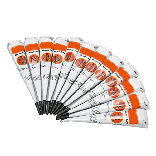 12Pcs White Temporary Tattoo Cream Set, Fast Coloring Waterproof Washable Tattoo Paste Cone, Tattoo Supplies, Temporary Tattoo Paste #TOP30