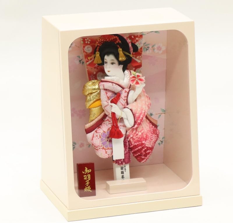 羽子板 ケース飾り 梓 8号 金襴 高さ34cm パール桃塗りケース (2024-ys210) ケース入り お正月飾り 初節句 お祝い 【公式通販】