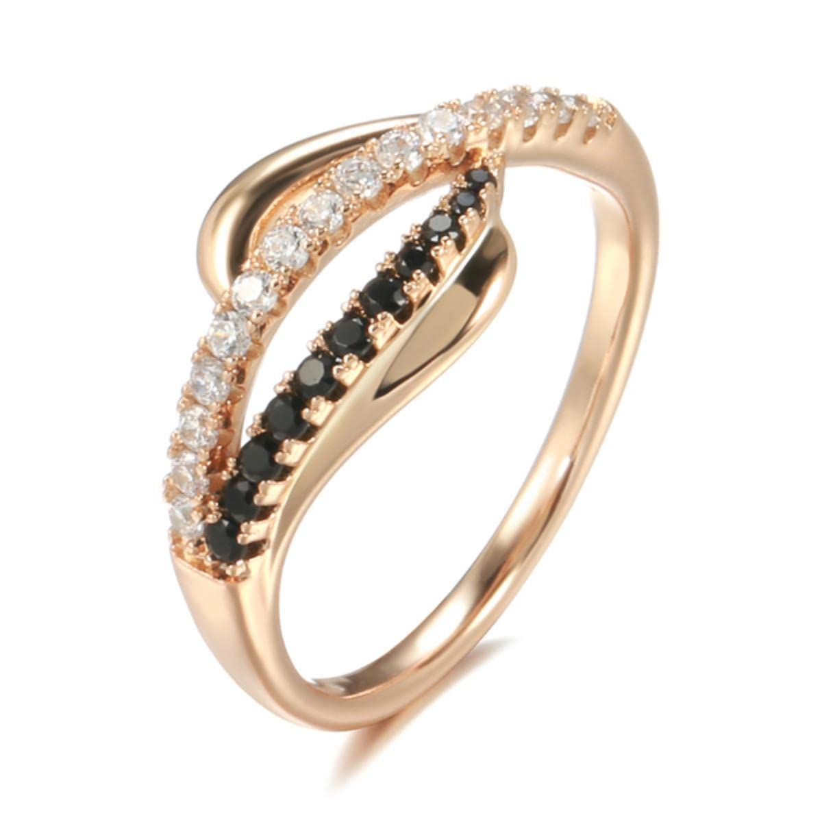 Anello Oro Rosa 9K con Zirconi - Gioielli Fatti a Mano