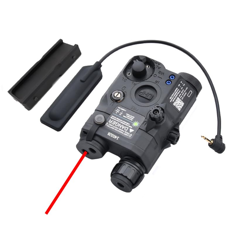 Plastic PEQ15 Box Aiming Laser Sight(with Red Laser+IR Fill Light+Strobe/Momentary/Constant White LED Flashlight), & Pressure Switch & Pressure Switch Mount Slot Combo,for 20mm Rail, Black