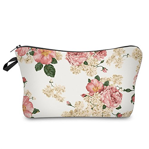 Unique Super Funny Makeup Bag, 3D Printing Women Girls Baby Collection Pouch Travel Case Cosmetic Makeup Bag Multi-function Pencil Holder (Nice Floral)