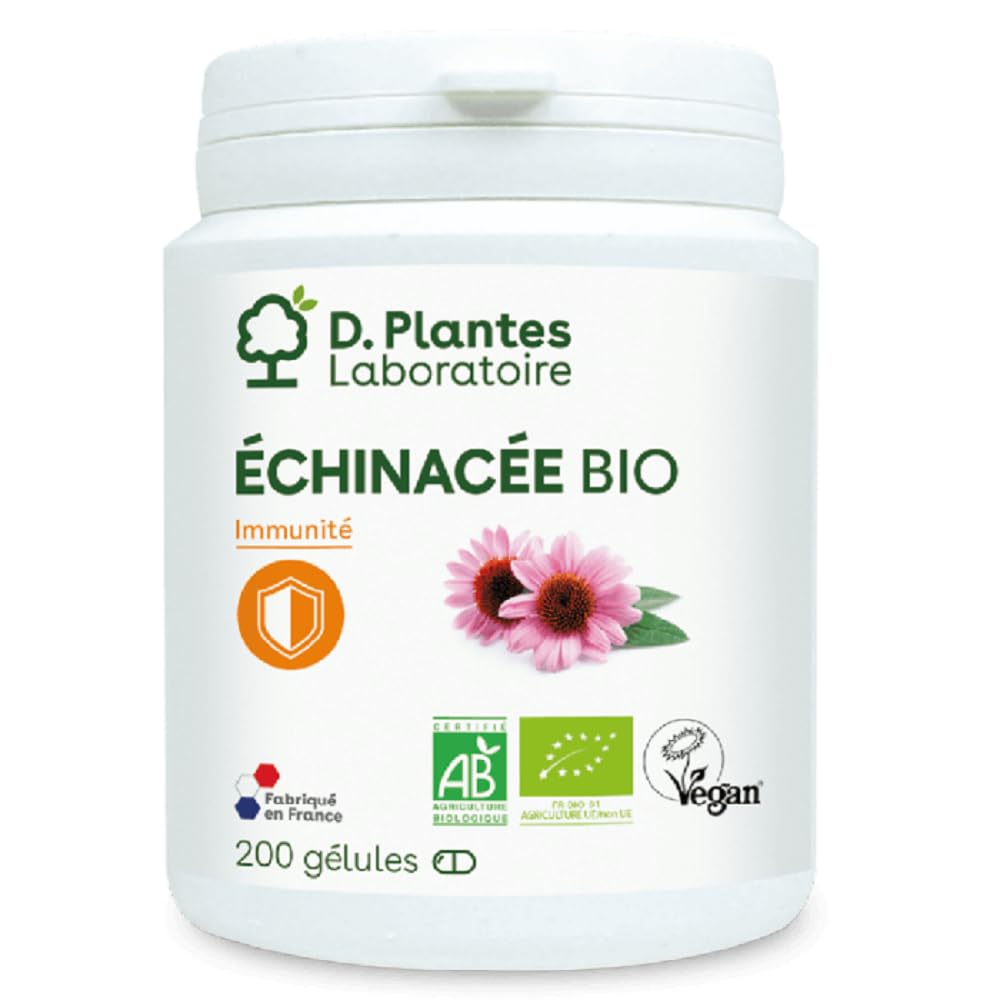 D.PLANTES - Échinacée Bio - Complément Alimentaire - Immunité - Fabriqué en France - 200 Gélules