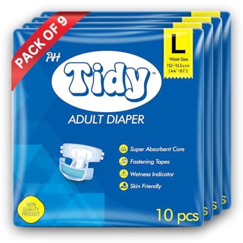 Image of Tape Style Super Absorbent | Unisex | Waist Size (44-61 Inches) Adult Diaper - L (90 Pieces)