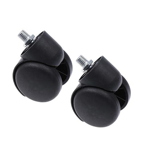 2 ruedas giratorias resistentes al desgaste con base de tornillo negra para muebles y diseño giratorio para una movilidad suave